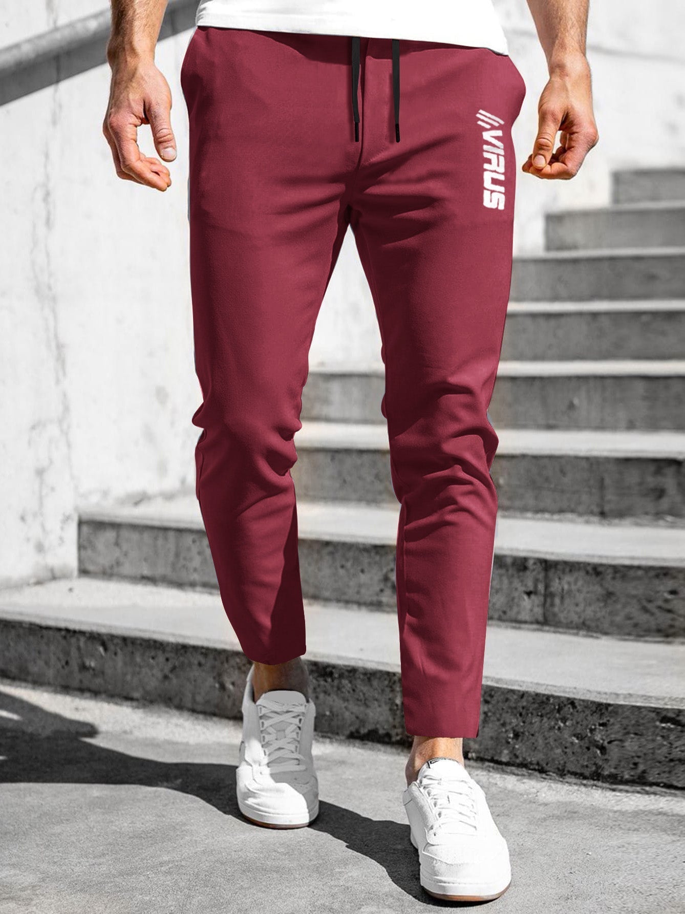 Louis Vicaci Slim Fit Trouser Pent For Men-Maroon-BR445