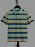 Louis Vicaci Single Jersey Polo Shirt For Kids-Dark Sea Green with Stripes-SP1721