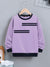 Louis Vicaci Fleece Sweatshirt For Kids-Light Purple with Navy Stripe-BE496/BR1274