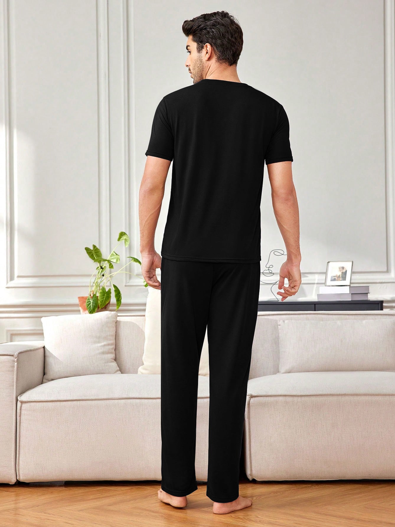 Louis Vicaci Summer Active Wear Tracksuit For Men-Black with Green Panels-SP1835/RT2453