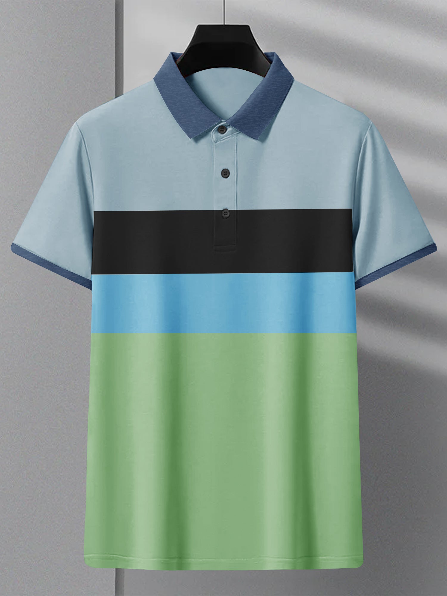 NXT Summer P.Q Polo Shirt For Men-Green with Sky and Black-SP1440/RT2328