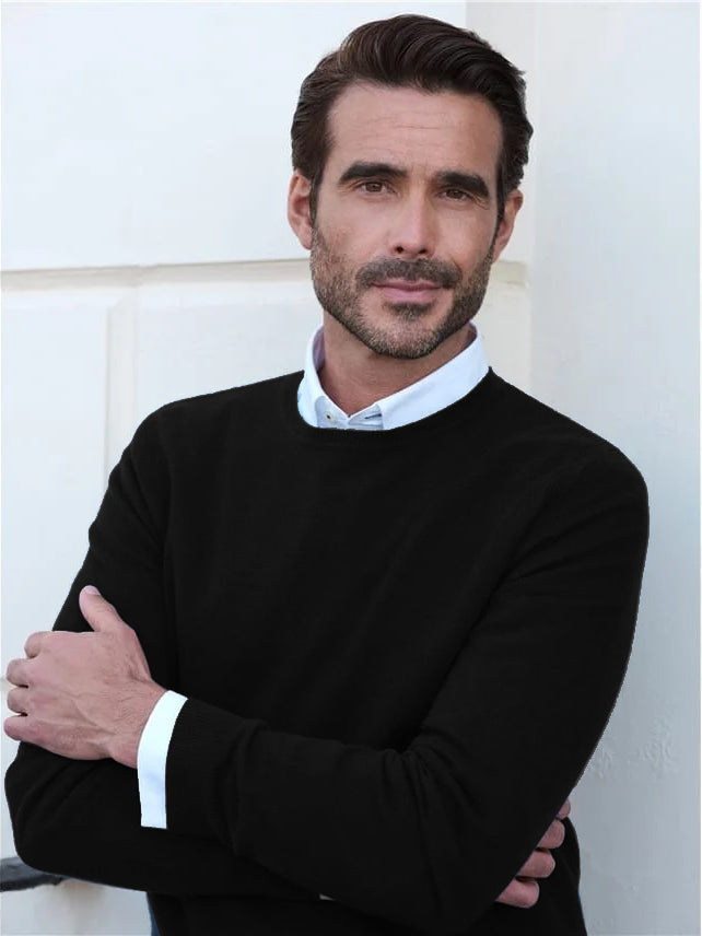 Full Fashion Wool Sweatshirt For Men-Black-BE387/BR1152