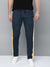 Summer Single Jersey Slim Fit Trouser For Men-Navy With Yellow Stripe-SP125/RT2096