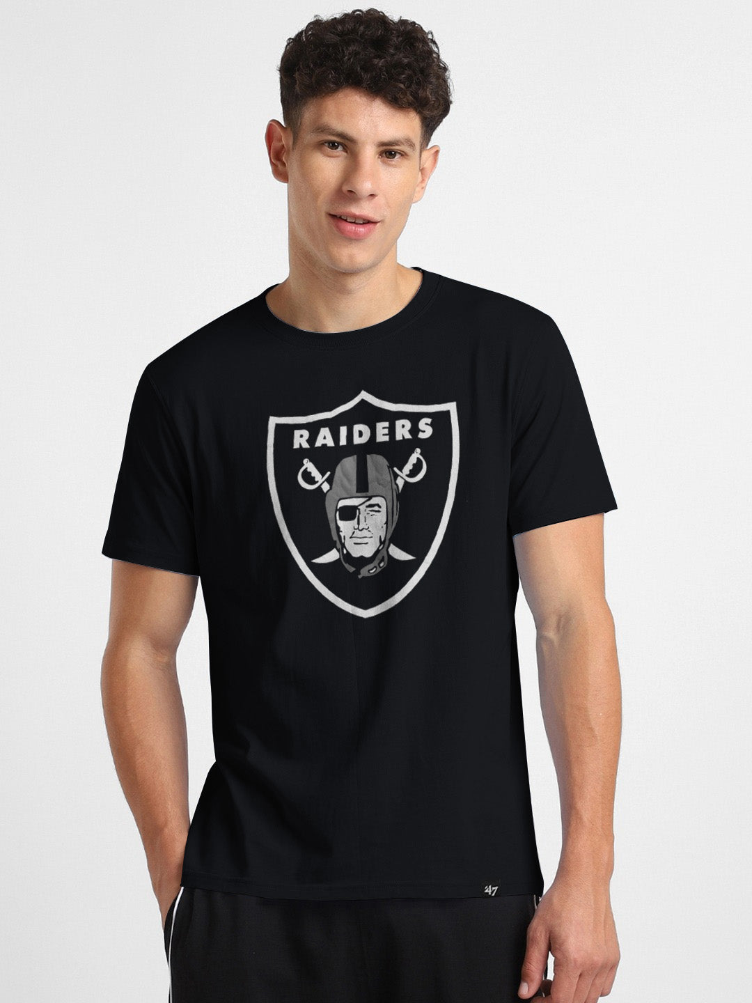 47 Single Jersey Crew Neck Tee Shirt For Men-Black with Print-BE1021/BR13256