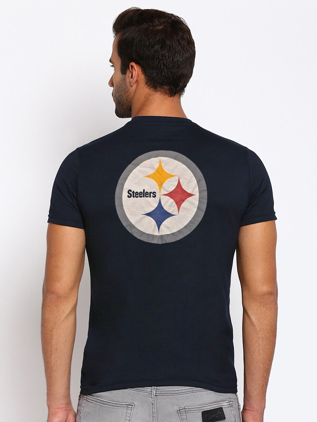 47 Single Jersey Crew Neck Tee Shirt For Men-Dark Navy with Print-BE1014/BR13252