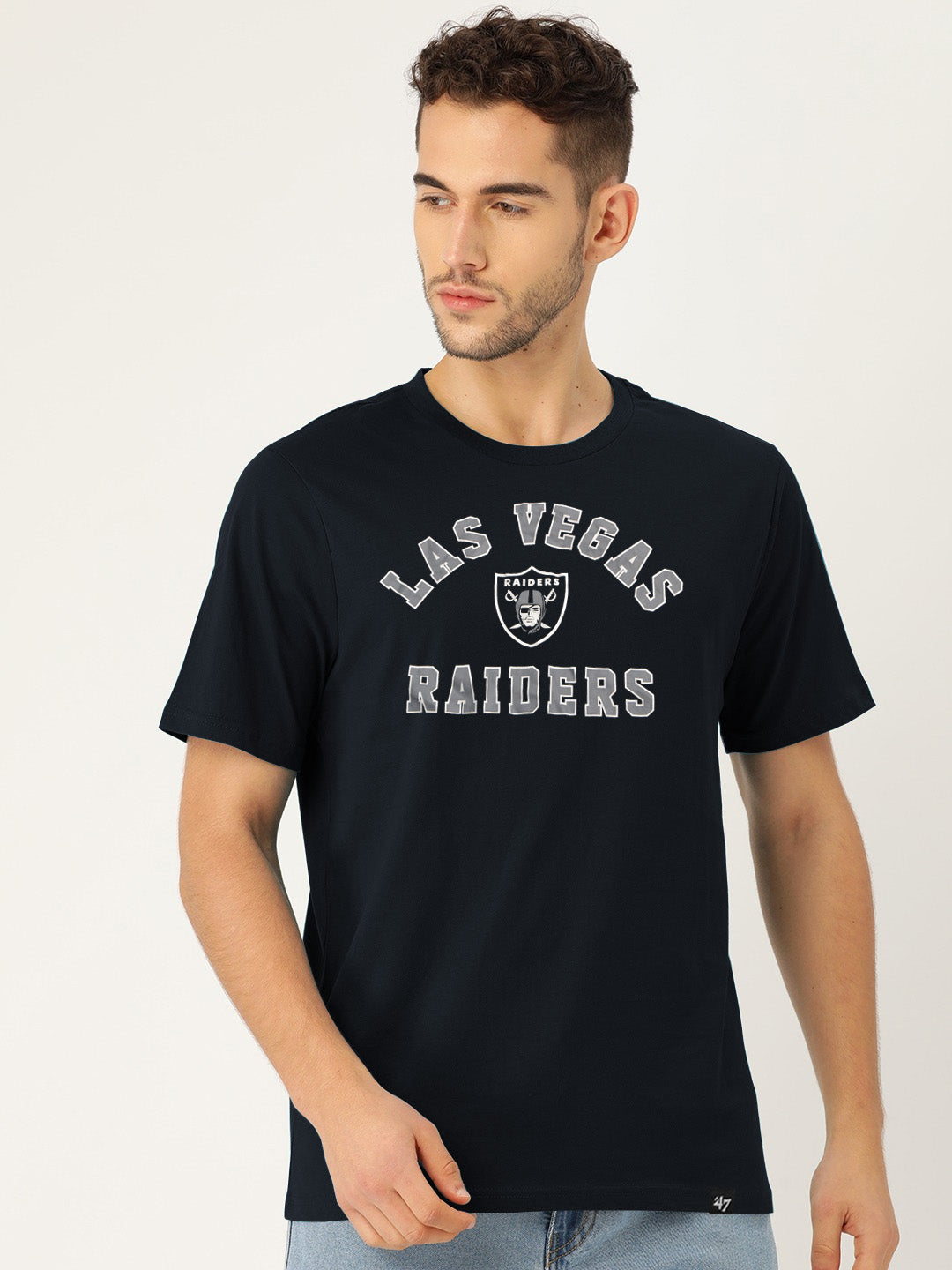 47 Single Jersey Crew Neck Tee Shirt For Men-Dark Navy with Print-BE1015/BR13253