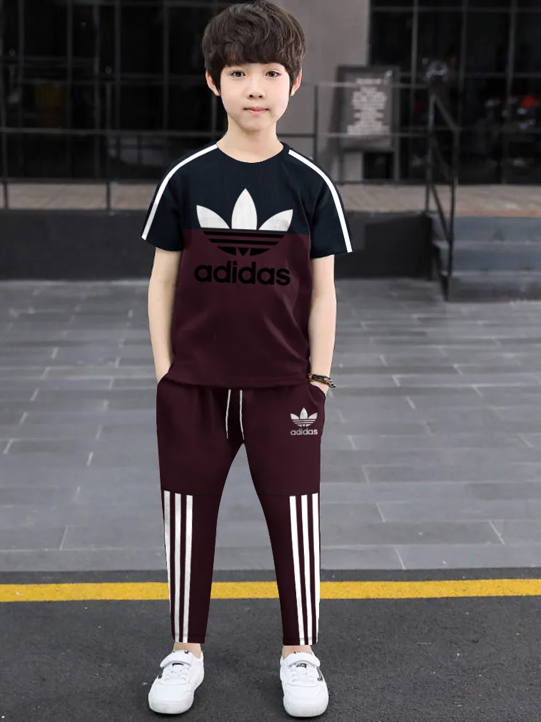 ADS Training Tracksuit For Kids-Maroon & Navy-BE985/BR13230