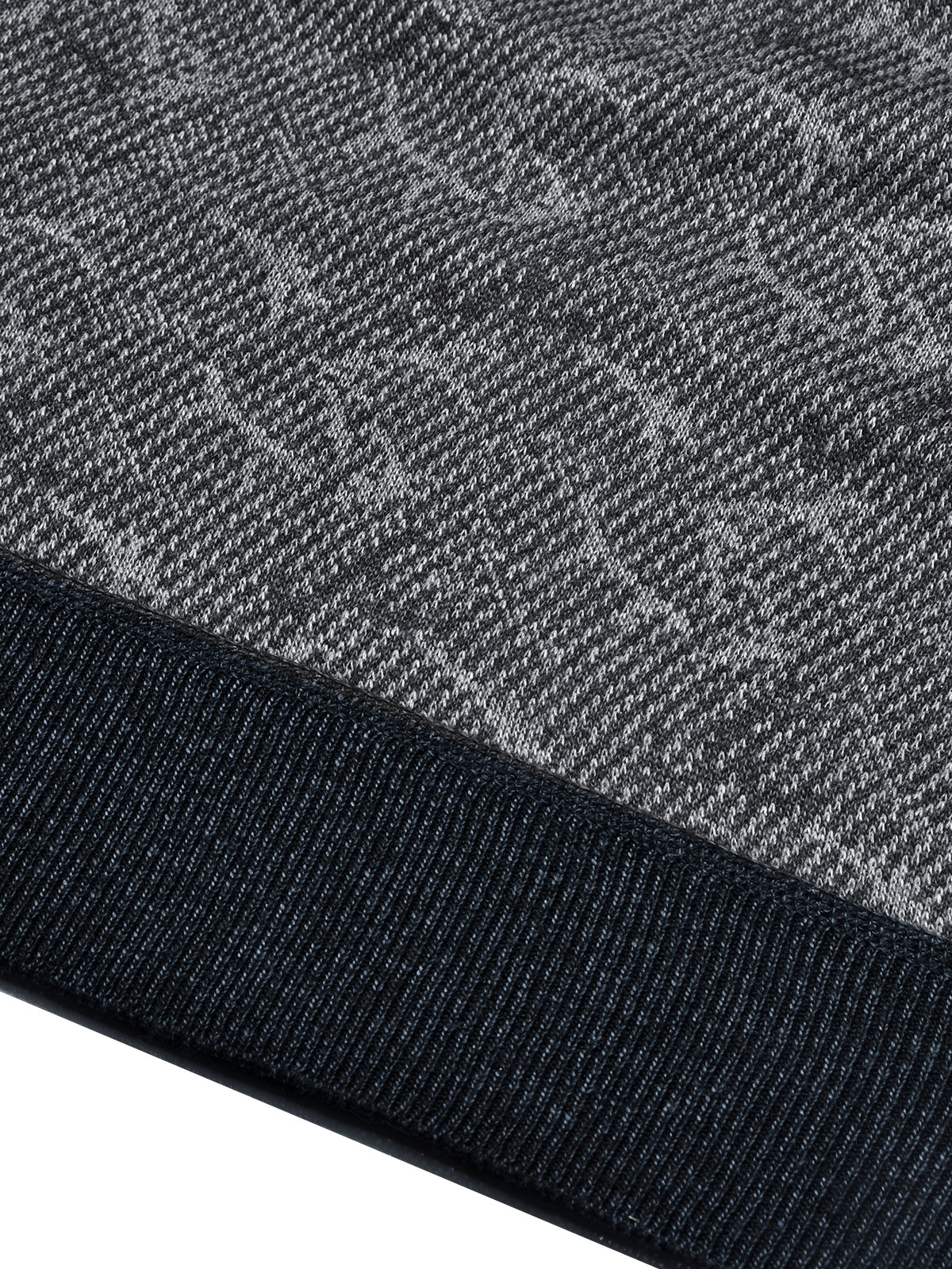 Louis Vicaci Full Sleeve Wool Sweatshirt For Men-Navy Melange with Print-BE273/BR1078