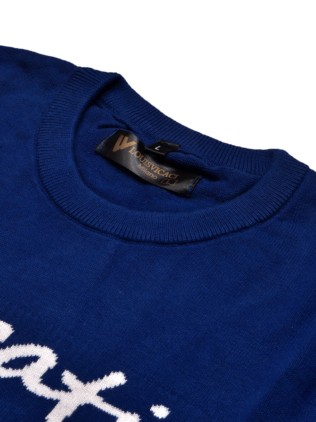 Louis Vicaci Full Sleeve Wool Sweatshirt For Men-Dark Blue-BE229/BR1033