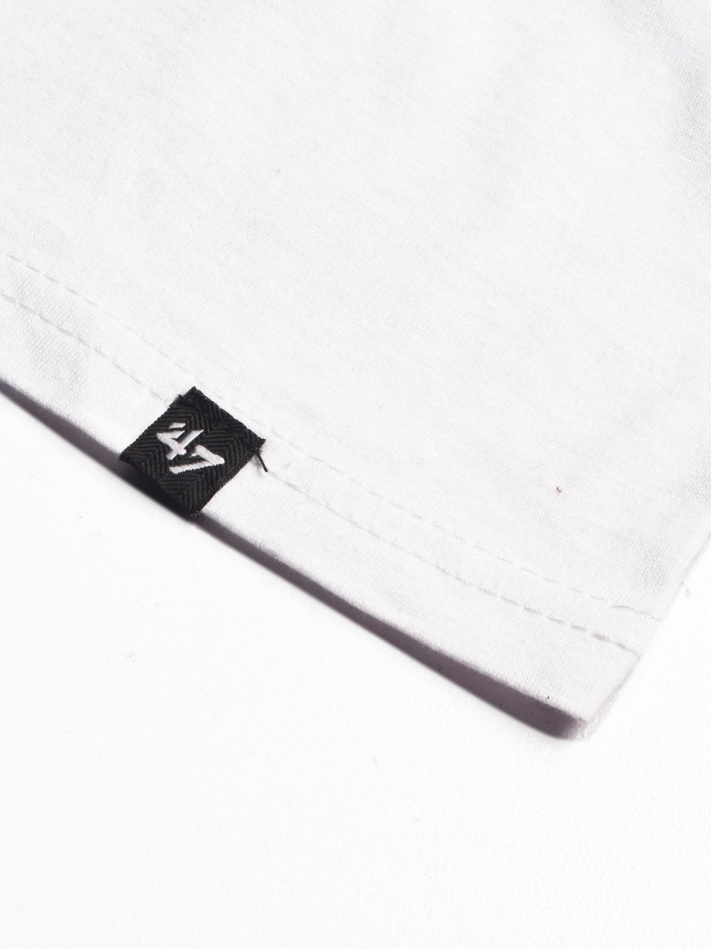47 Single Jersey Crew Neck Tee Shirt For Men-White with Print-SP1651/RT2391