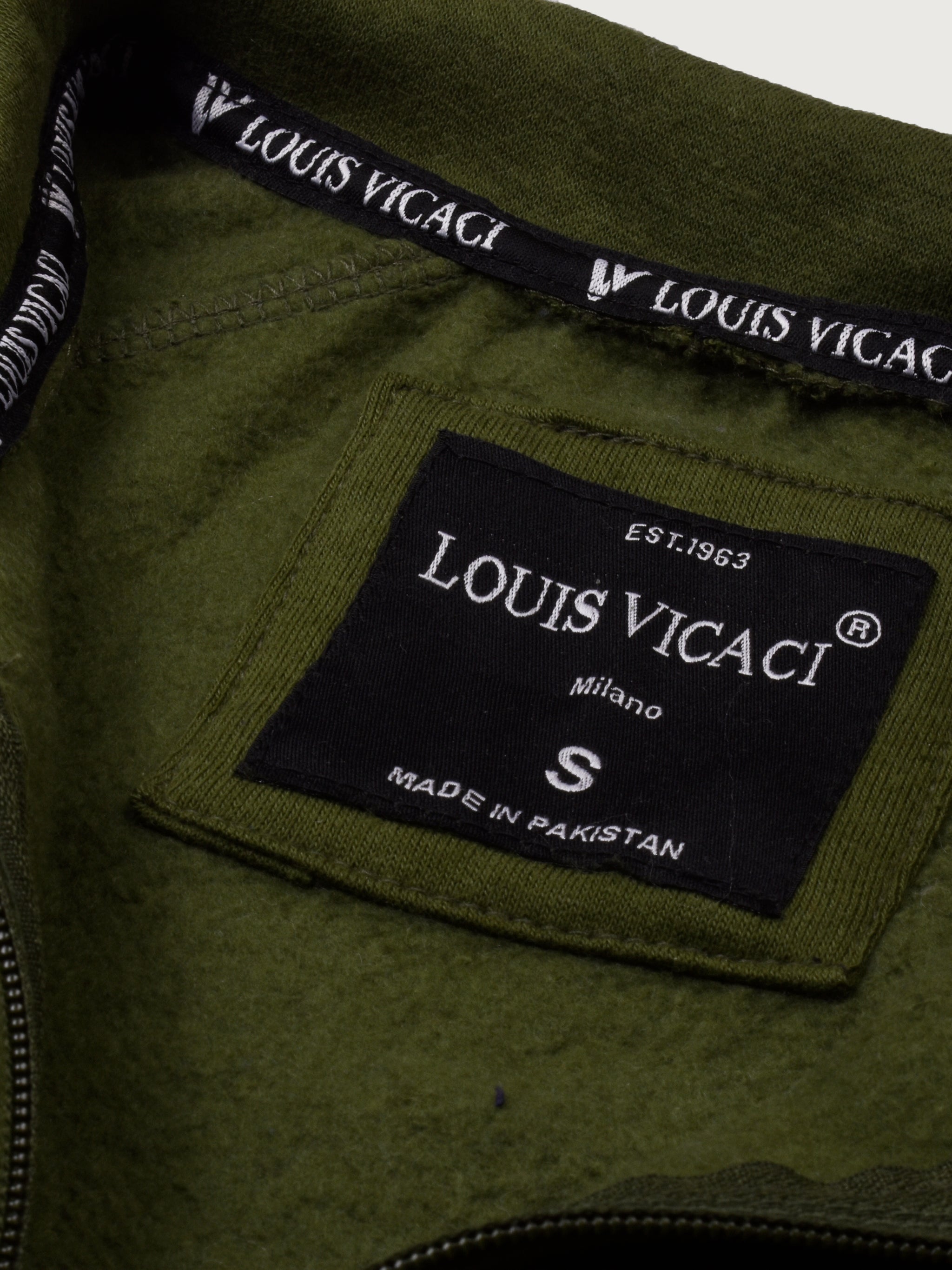 Louis Vicaci Fleece Zipper Tracksuit For Men-Olive Green-RT1344