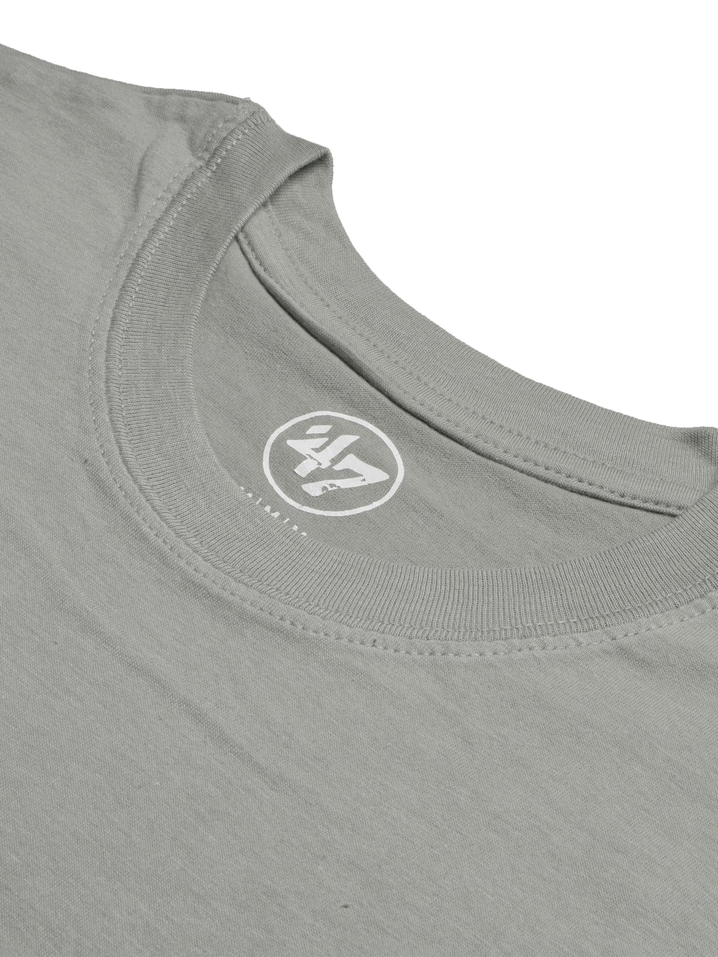 47 Single Jersey Crew Neck Tee Shirt For Men-Slate Grey with Print-SP1654/RT2394