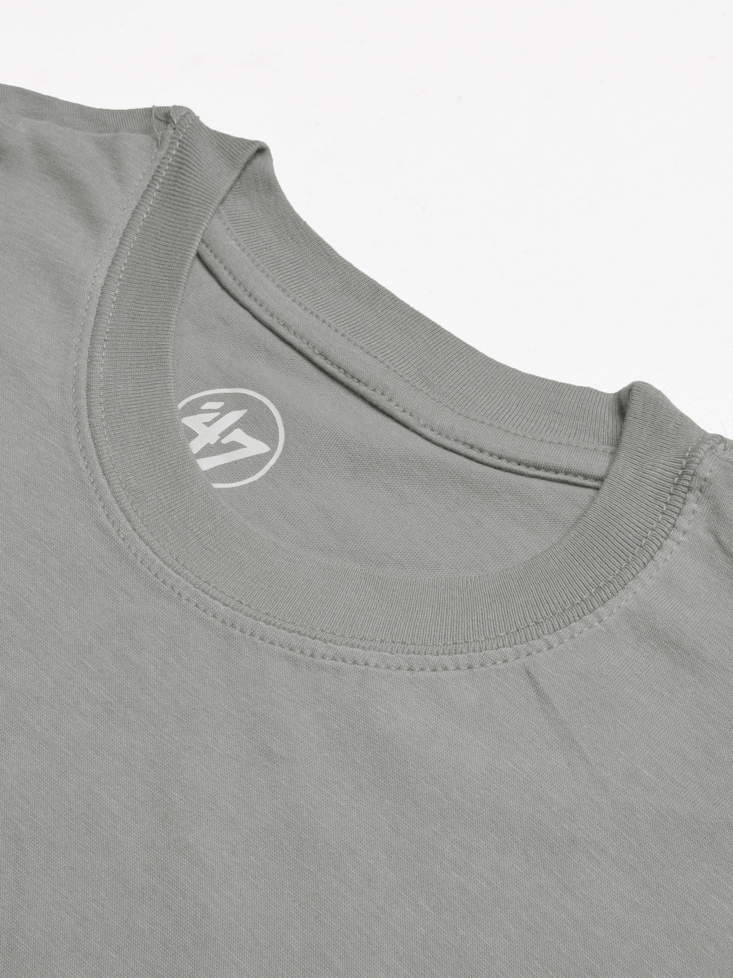 47 Single Jersey Crew Neck Tee Shirt For Men-Slate Grey with Print-SP1655/RT2395
