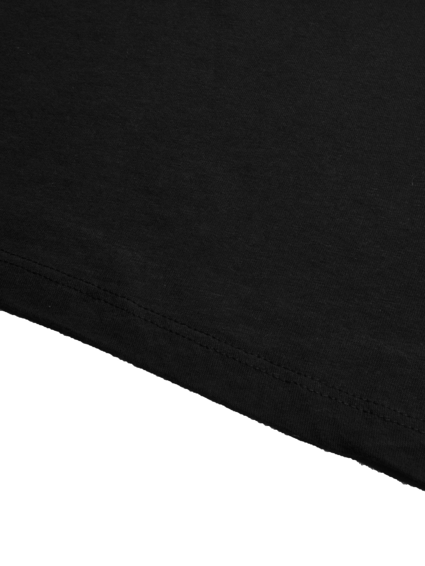 47 Single Jersey Crew Neck Tee Shirt For Men-Black with Print-SP1825