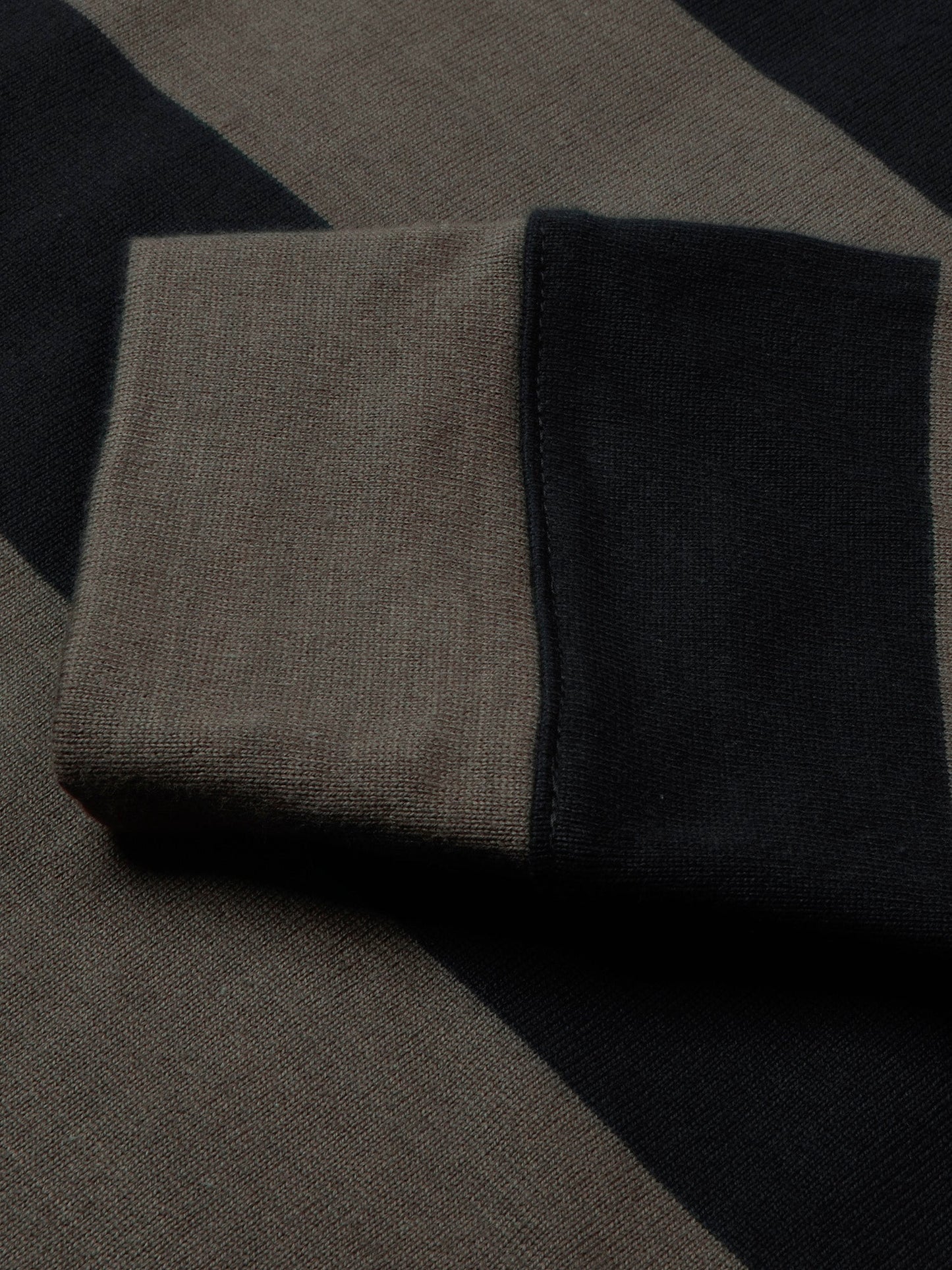 Louis Vicaci Long Sleeve Polo Shirt For Men-Brown with Black Stripe-BE75/BR897