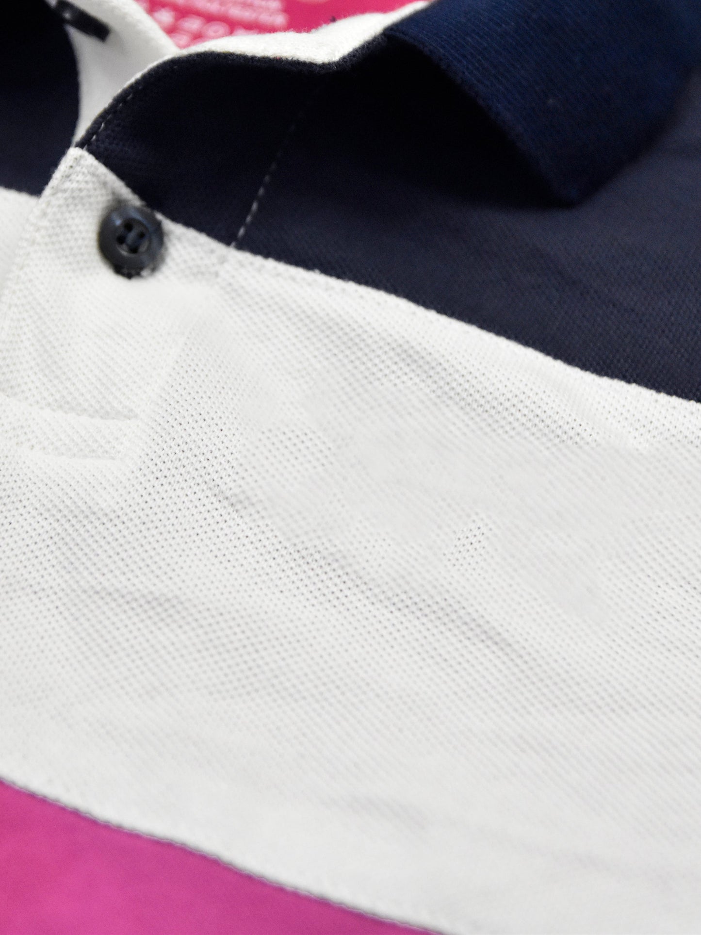 HB Summer P.Q Polo Shirt For Kids-Pink White & Dark Navy-SP1698