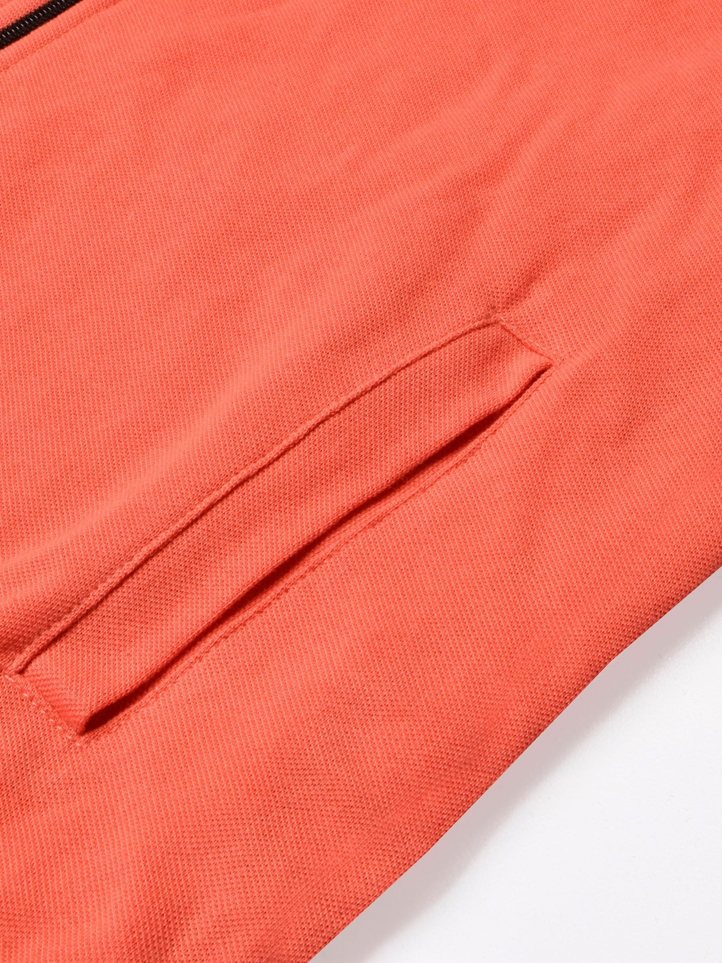 NK Fleece Zipper Mock Neck For Men-Orange-BE665