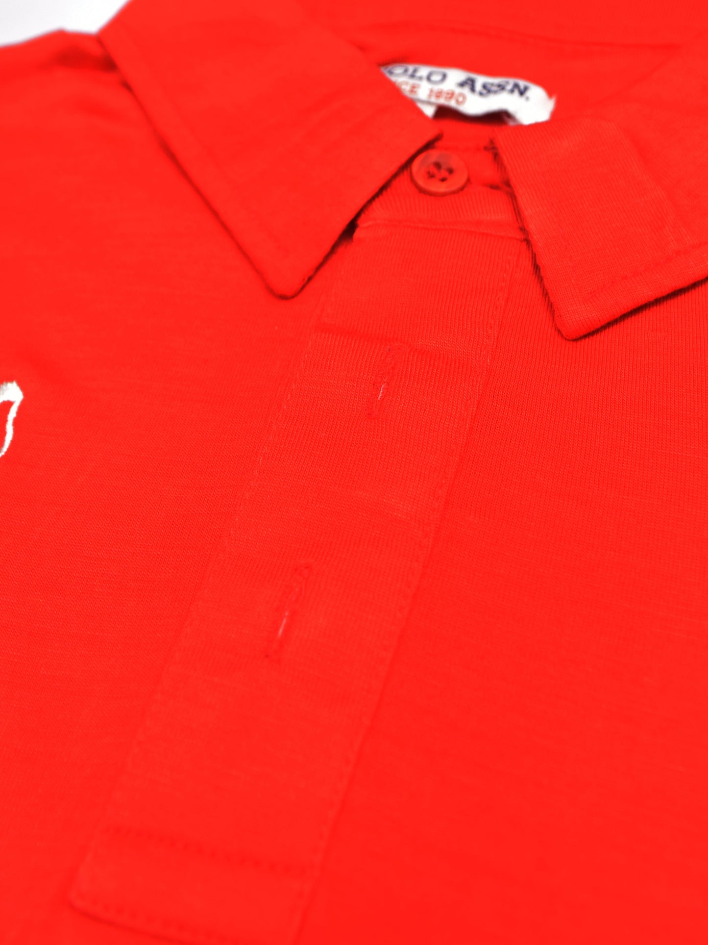 U.S.P.A Long Sleeve Polo Shirt For Men-Red & Navy-SP6435