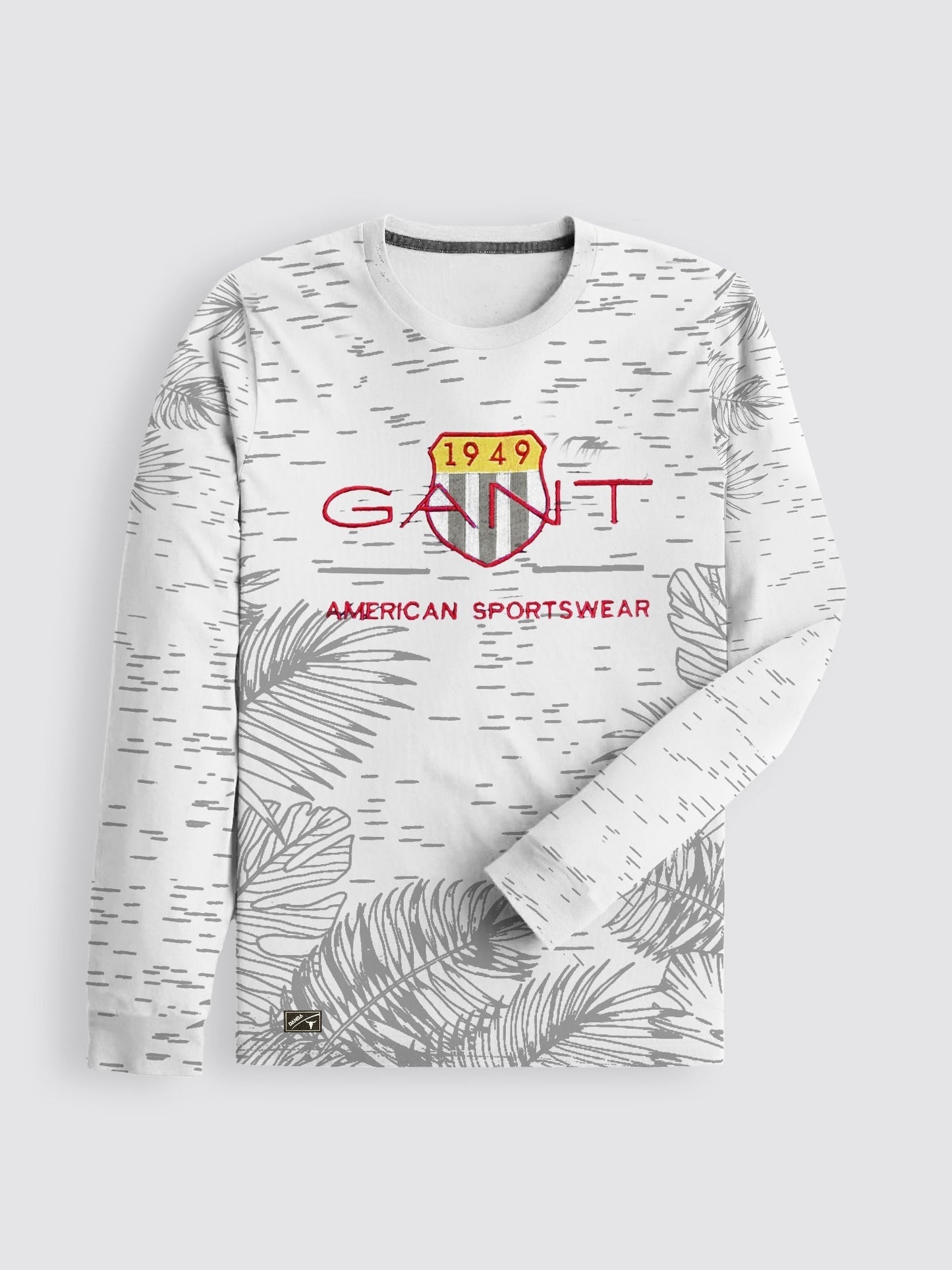1949 Crew Neck Long Sleeve Tee Shirt For Men-White-RT246