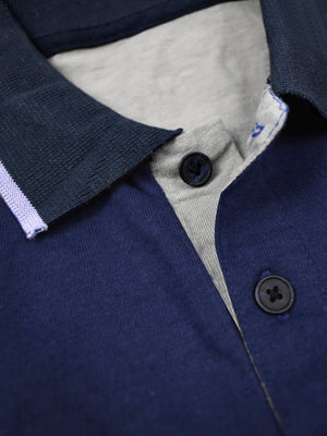 Champion Single Jersey Polo Shirt For Kids-Grey Cyan & Blue-SP1704/RT2414
