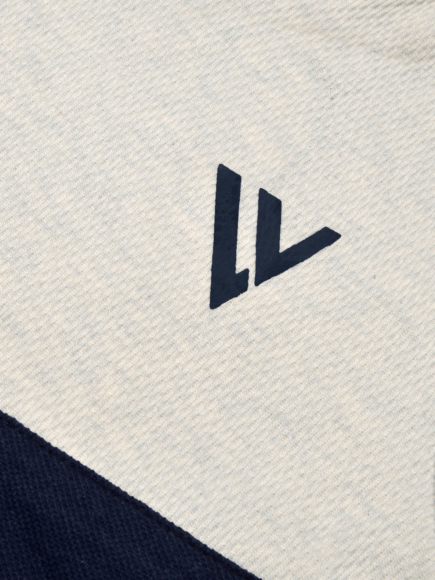 LV Crew Neck Long Sleeve Thermal Tee Shirt For Kids-Off White with Navy & Grey-BE970/BR13217