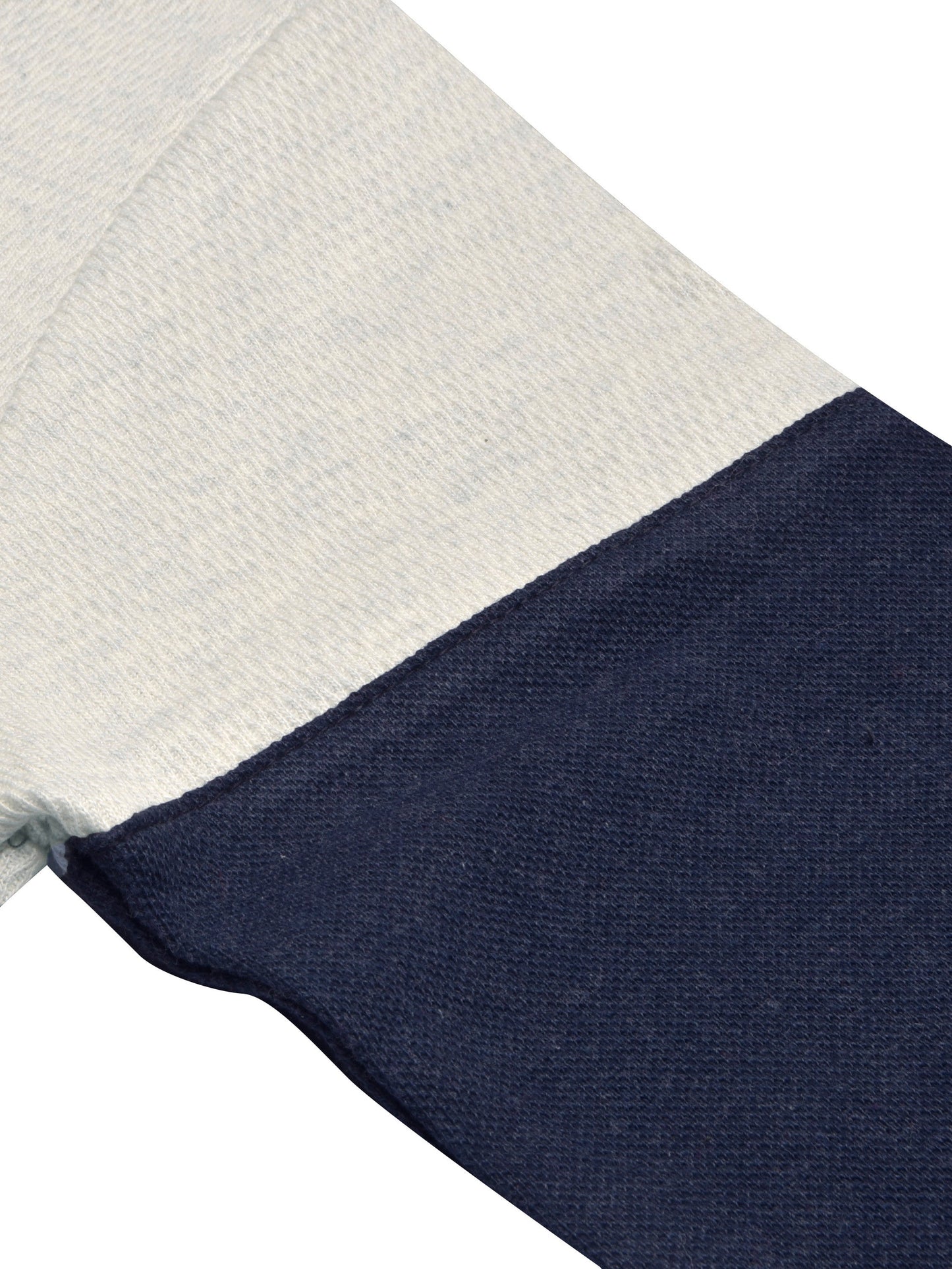 LV Crew Neck Long Sleeve Thermal Tee Shirt For Kids-Off White with Navy & Grey-BE970/BR13217