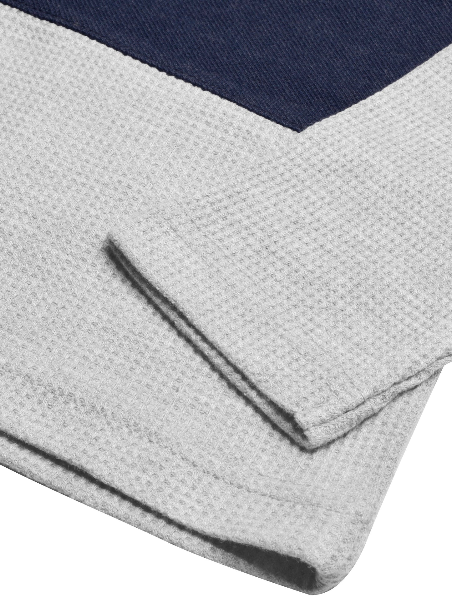 LV Crew Neck Long Sleeve Thermal Tee Shirt For Kids-Off White with Navy & Grey-BE970/BR13217