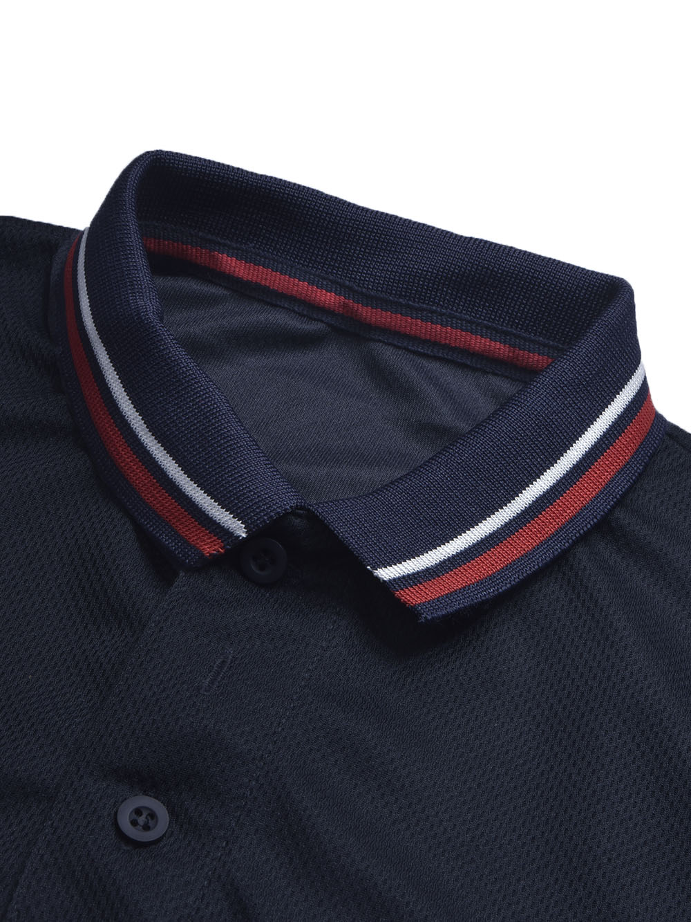 LV Summer Active Wear Polo Shirt For Men-Navy with White & Pink Panels-BE1708/BR13917