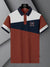 LV Summer Polo Shirt For Men-Dark Orange Melange with Navy & White Panel-BE837/BR13074