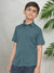Louis Vicaci Super Stretchy Slim Fit Half Sleeve Lycra Casual Shirt For Kids-Slate Blue-SP2463