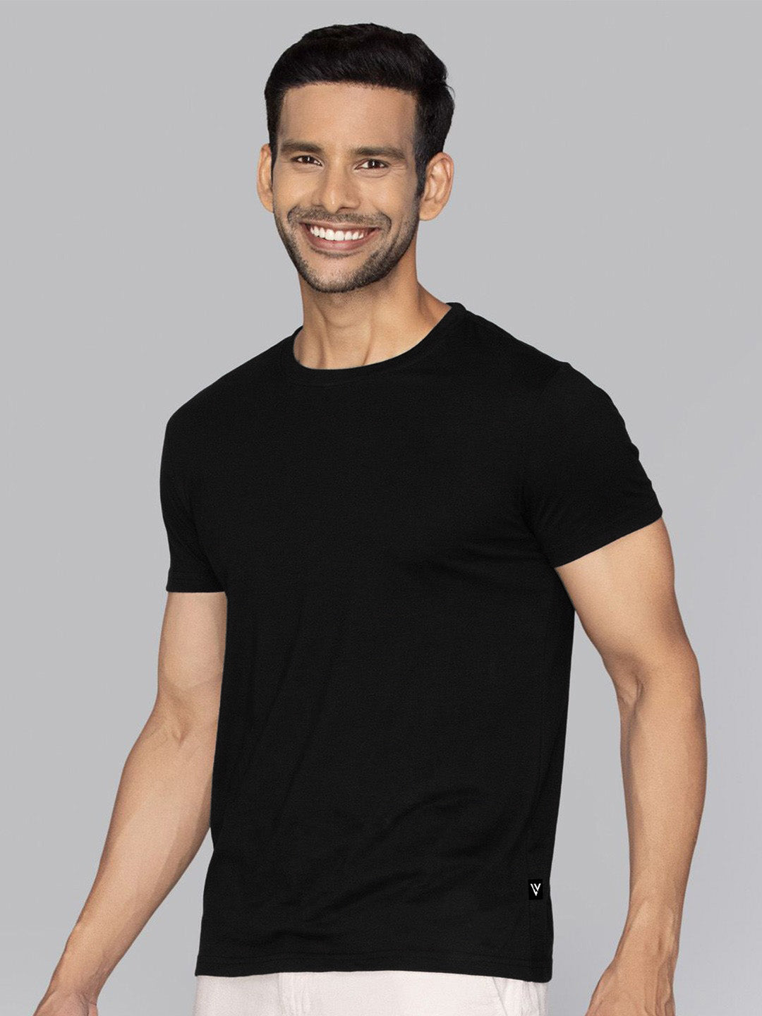 Louis Vicaci Single Jersey Summer Crew Neck T Shirt For Men-Black-BE3261//BR15691