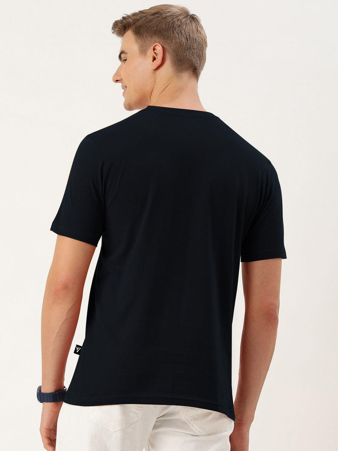 Louis Vicaci Single Jersey Summer Crew Neck T Shirt For Men-Navy-BE3262/BR15692