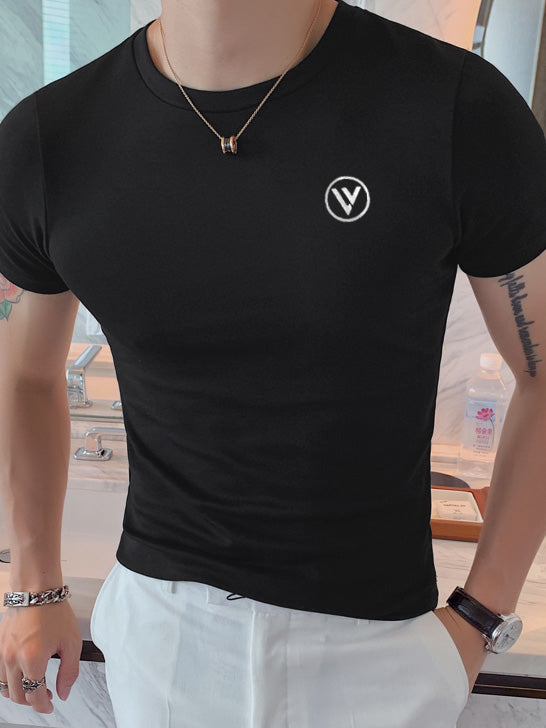 Louis Vicaci Summer T Shirt For Men-Black-BE951/BR13199