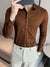 Louis Vicaci Super Stretchy Slim Fit Long Sleeve Summer Formal Casual Shirt For Men-Brown-BE1268/BR13512