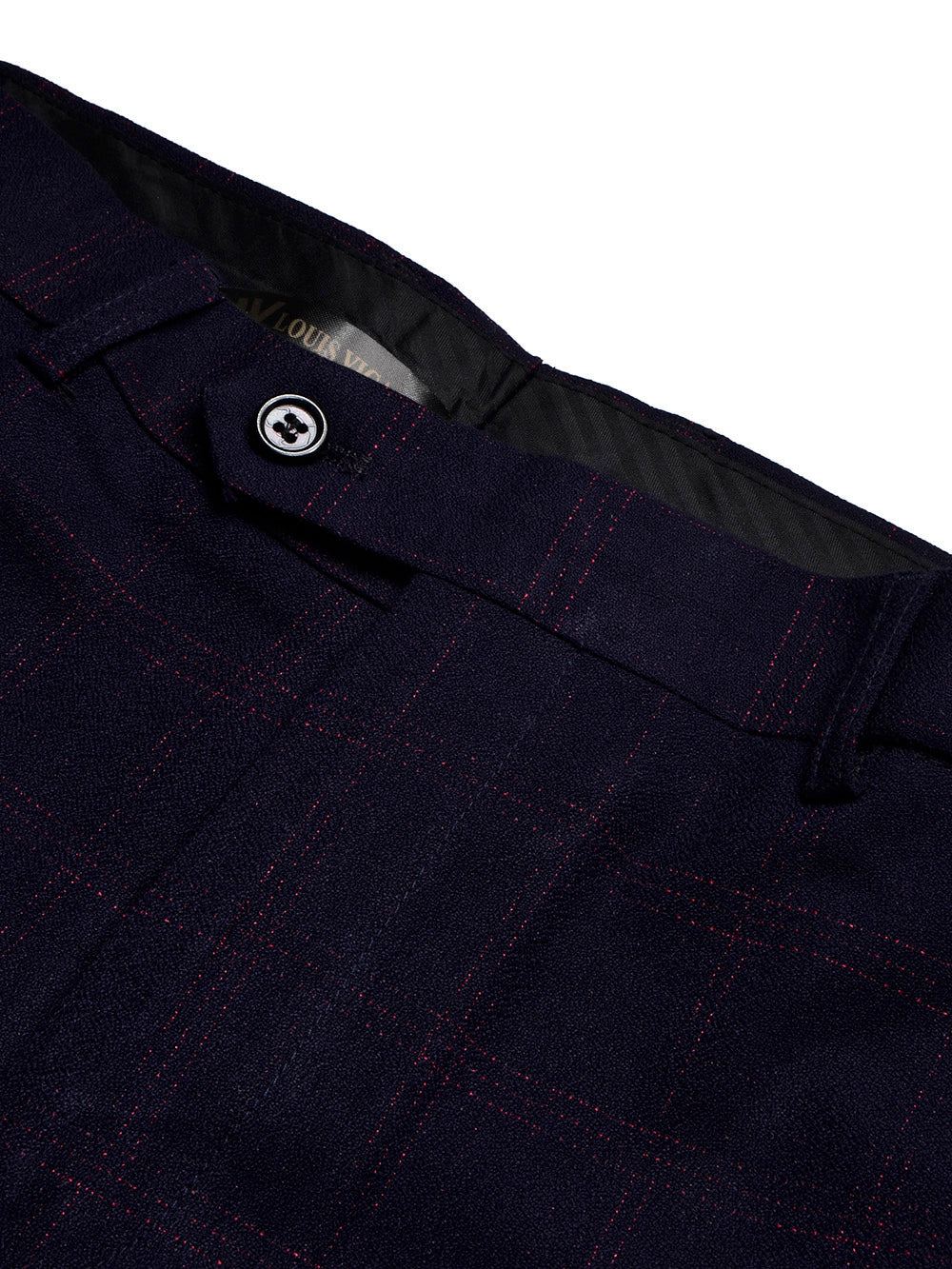 Louis Vicaci Slim Fit Dress Denim Pent For Men-Dark Blue with Check-BE790/BR13037
