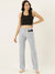 NK Fleece Straight Fit Trouser For Ladies-Grey Melange-SP548