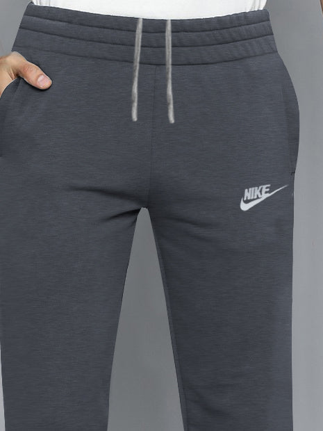 NK Terry Fleece Jogger Sweatpant For Men-Grey Melange-BE2686