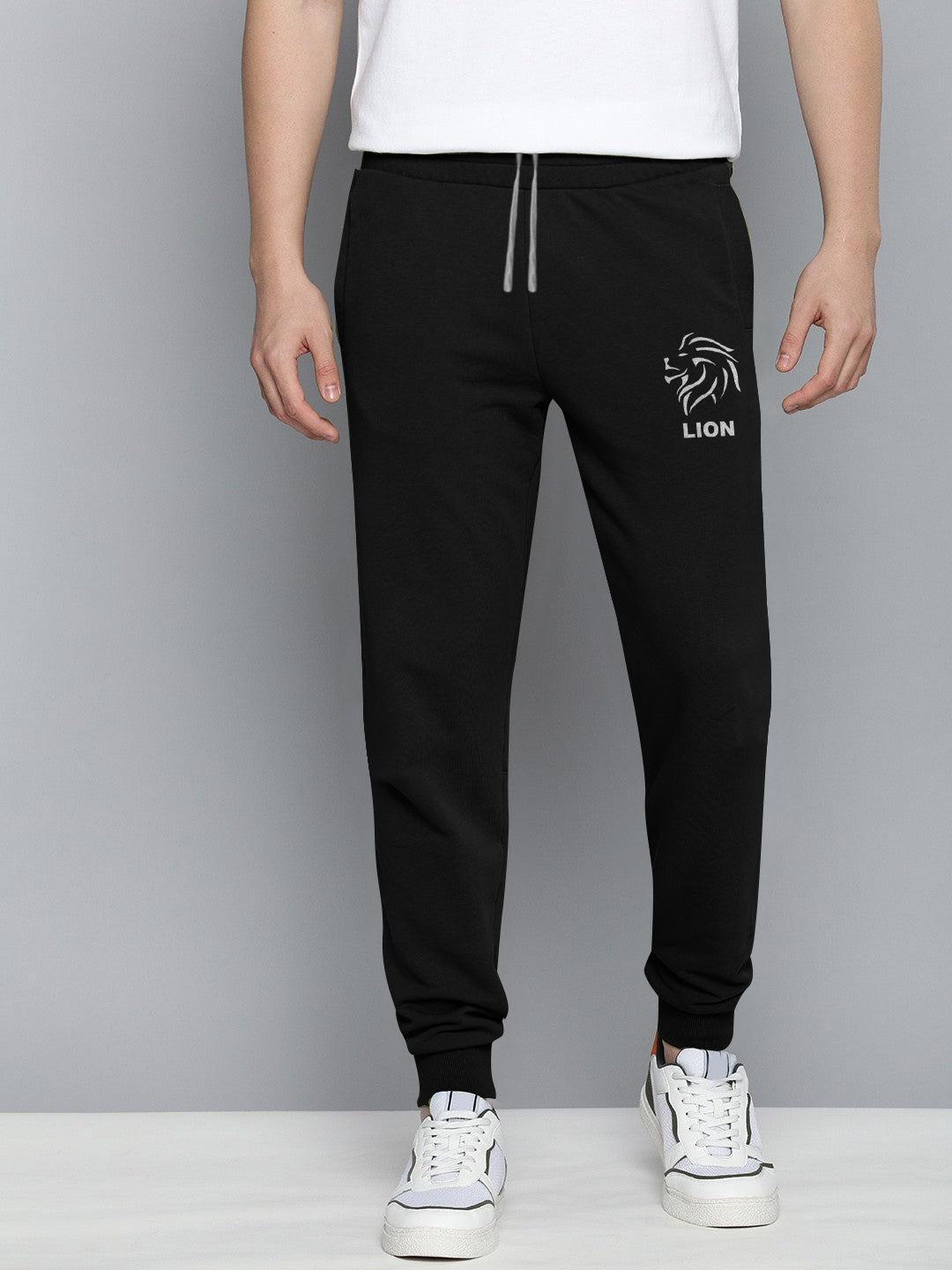 NXT Terry Fleece Jogger Sweatpant For Men-Black-BE2677