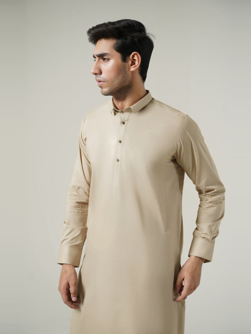 Maryland Cotton Sutton Unstitched Suit For Men-Light Camel-SP1820/RT2452