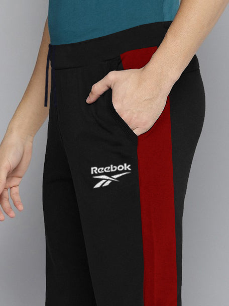 RBK Fleece Jogger Sweatpant For Men-Black with Red Panel-BE2671