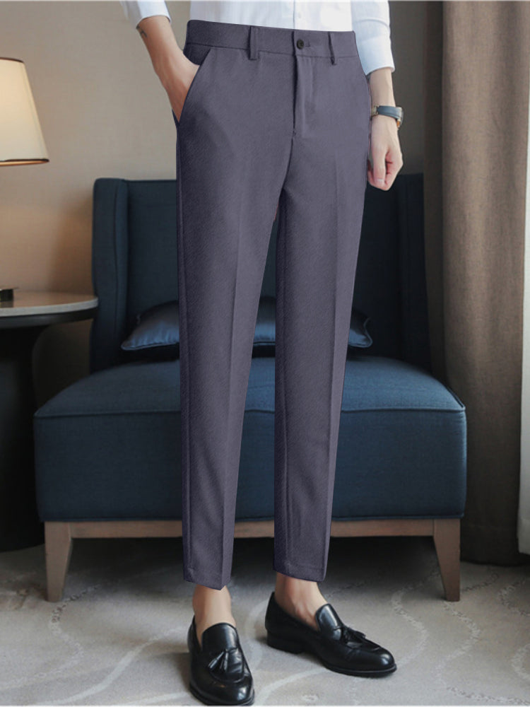 Louis Vicaci Stretchy Slim Fit Interlock Pent For Men-Purple-SP2828