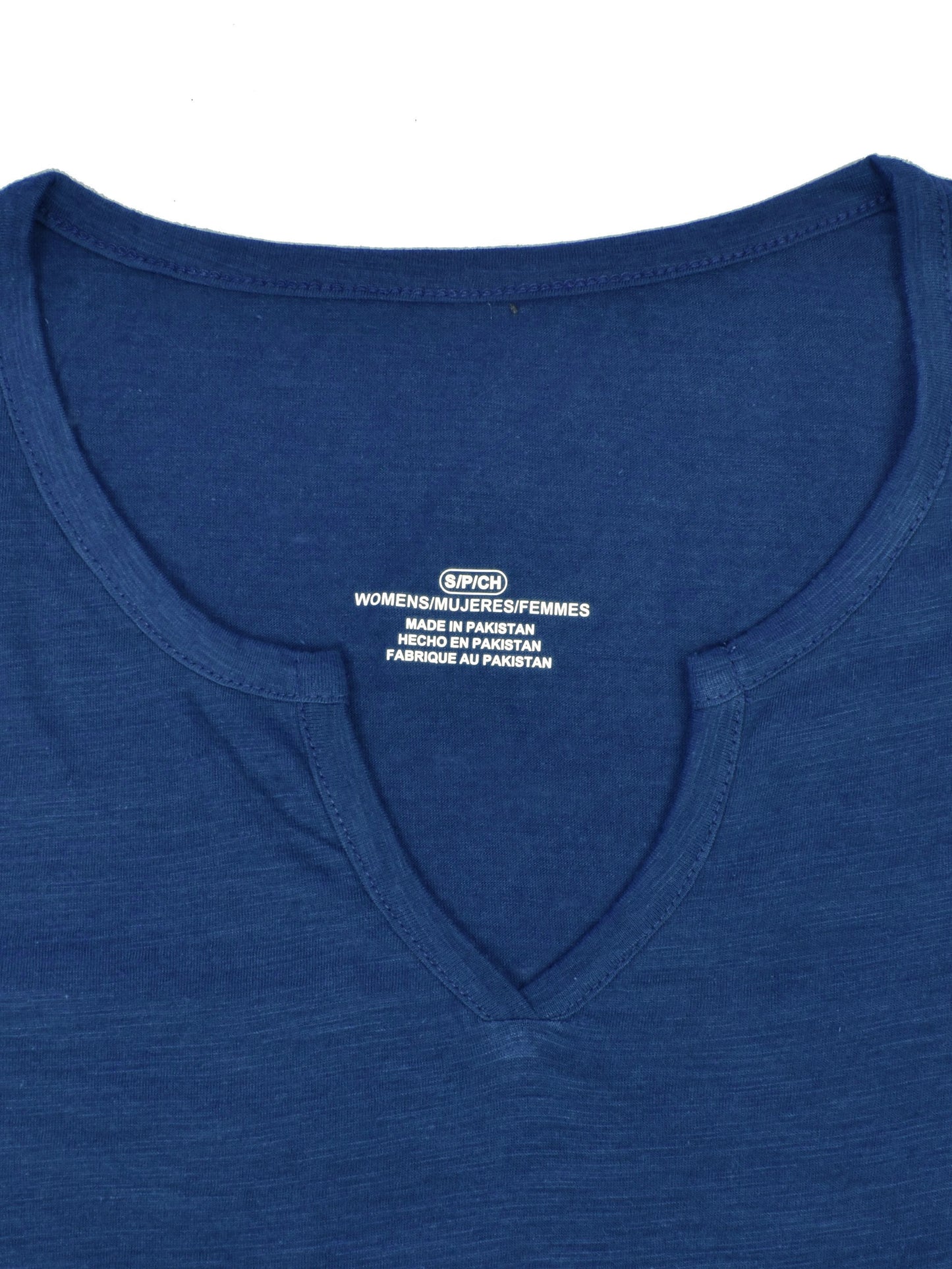 Majestic V Neck Half Sleeve Tee Shirt For Ladies-Blue Melange-SP1965