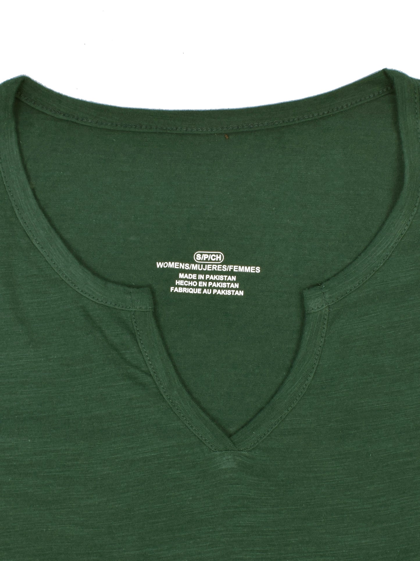 Majestic V Neck Half Sleeve Tee Shirt For Ladies-Green Melange-SP1977
