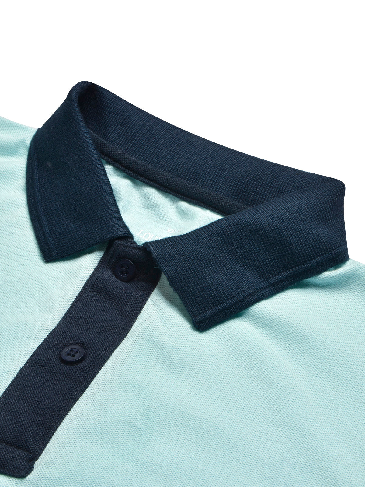 LV Summer Polo Shirt For Men-Light Cyan & Dark Navy-BE676/BR12929