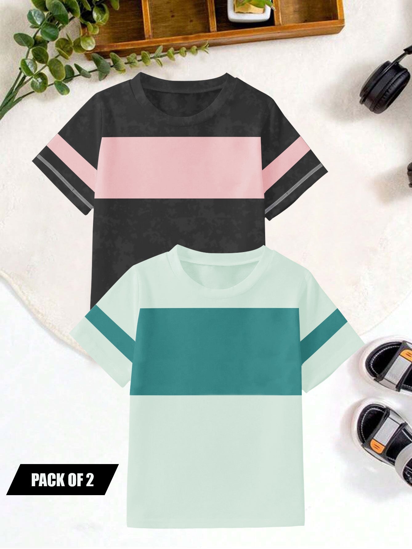Pack Of 2 Single Jersey Tee Shirt For Kids