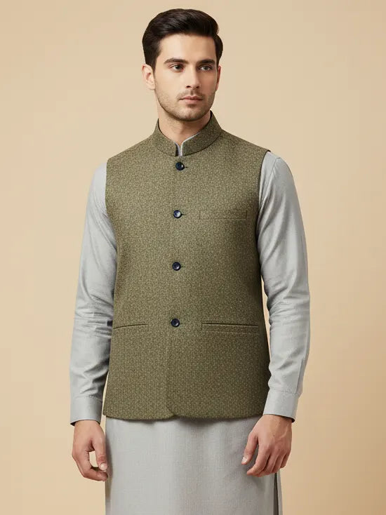 Men’s Premium Tweed Waistcoat Grey Melange-WC11