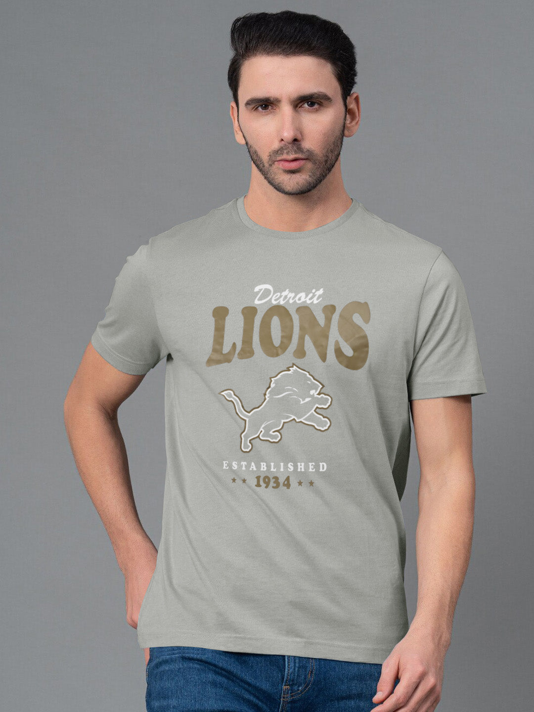 47 Single Jersey Crew Neck Tee Shirt For Men-Slate Grey with Print-SP1655/RT2395