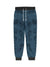 Red Pearl Terry Fleece Slim Fit Jogger Trouser For Kids-Navy With Floral Print-SP910