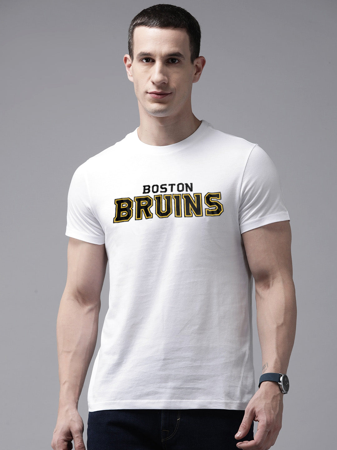47 Single Jersey Crew Neck Tee Shirt For Men-White with Print-SP1651/RT2391