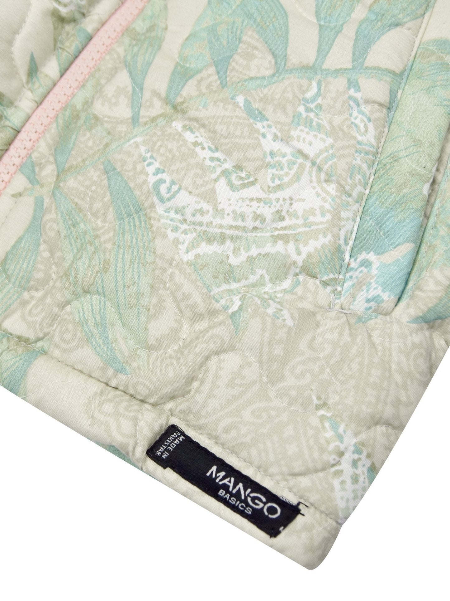 Mango Quilted Inner Fur Zipper Hoodie For Kids-Allover Floral Print-BE121